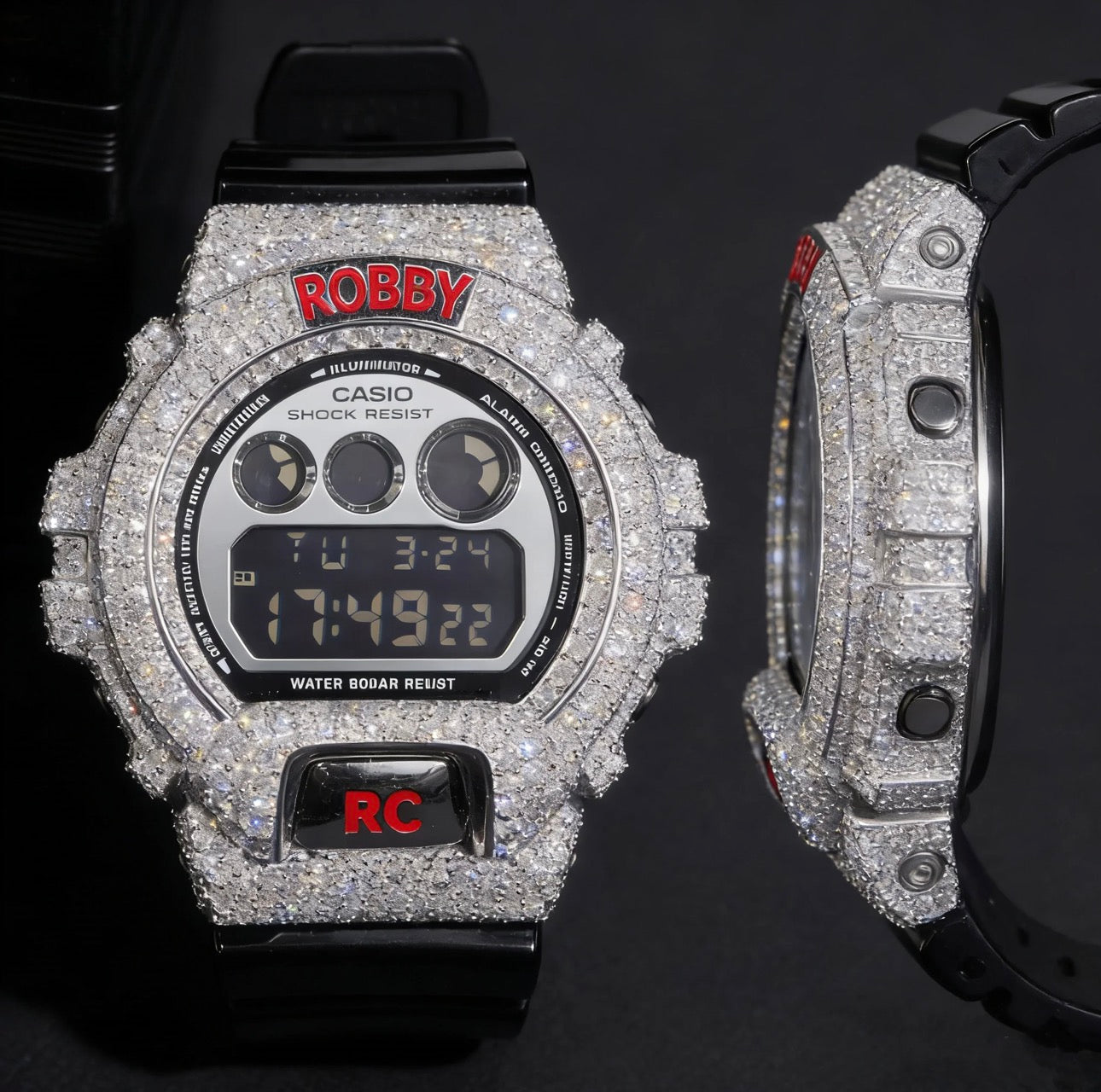 Moissanite Diamond Iced Out
DW6900 G Shock Watch Custom
Name