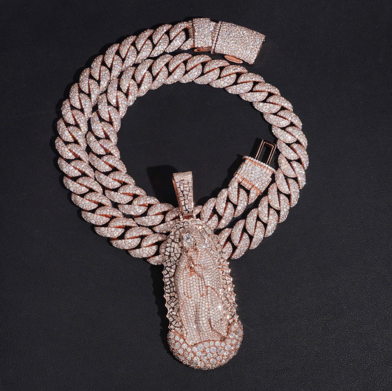 Rose Gold Moissanite Diamond
Virgin Maria Pendant