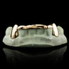 SOLID GOLD 6 TEETH WITH CONNECTING BRIDGE GRILLZ BAR